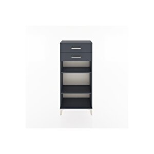 Hyperion Dolap 2 Raflı 2 Çekmeceli 60x44x134 Antrasit-antrasit