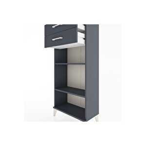 Hyperion Dolap 2 Raflı 2 Çekmeceli 60x44x134 Antrasit-antrasit