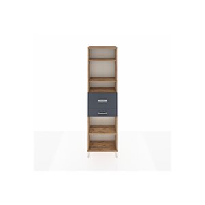 Arges Dolap 4 Raflı 2 Çekmeceli 60x30x221 Çam-antrasit