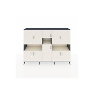 Hyperion Dolap 14 Raflı 10 Kapaklı 220x44x163 Antrasit-aytaşı