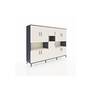 Hyperion Dolap 14 Raflı 10 Kapaklı 220x44x163 Antrasit-aytaşı