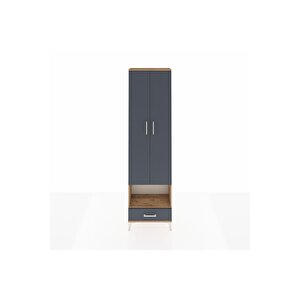 Arges Dolap 4 Raflı Tek Çekmeceli Tek Askılı 60x30x221 Çam-antrasit