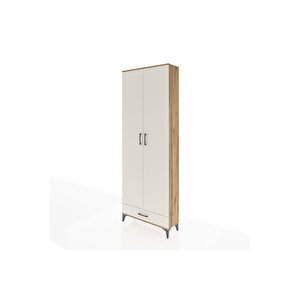 Arges Dolap 6 Raflı Tek Çekmeceli 2 Kapaklı 88x30x243 Çam-aytaşı
