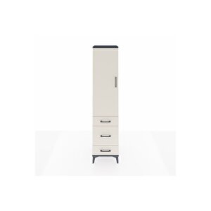 Hyperion Dolap 2 Raflı 3 Çekmeceli Tek Askılı 44x44x195 Antrasit-aytaşı