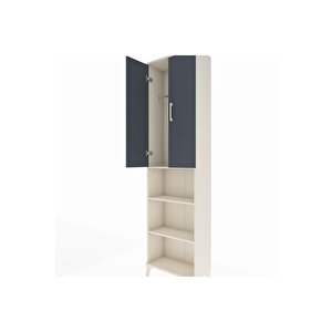 Arges Dolap 3 Raflı 2 Kapaklı Tek Askılı 60x30x221 Aytaşı-antrasit