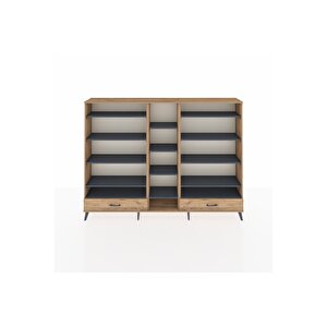 Arges Dolap 14 Raflı 2 Çekmeceli  220x30x163 Çam-antrasit/çam