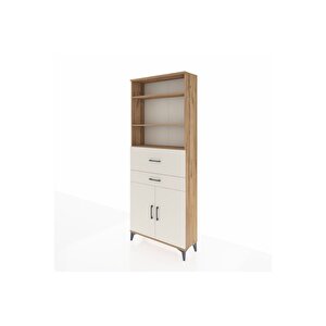 Arges Dolap 4 Raflı 2 Çekmeceli 2 Kapaklı 88x30x221 Çam-aytaşı