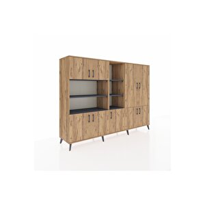 Hyperion Dolap 14 Raflı 9 Kapaklı 220x44x163 Çam-çam/antrasit