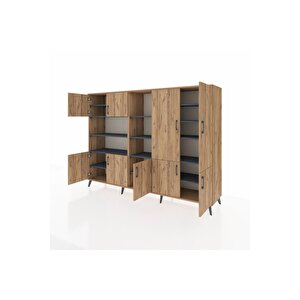 Hyperion Dolap 14 Raflı 9 Kapaklı 220x44x163 Çam-çam/antrasit