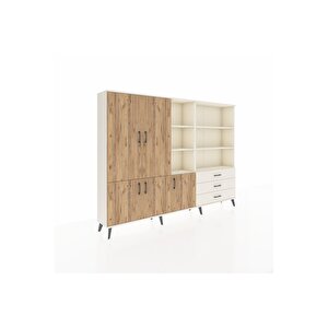 Arges Dolap 11 Raflı 3 Çekmeceli 5 Kapaklı 220x30x163 Aytaşı-çam/aytaşı