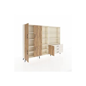 Arges Dolap 11 Raflı 3 Çekmeceli 5 Kapaklı 220x30x163 Aytaşı-çam/aytaşı