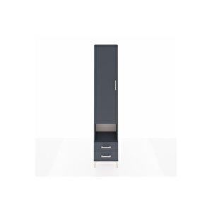 Arges Dolap 3 Raflı 2 Çekmeceli Tek Askılı 44x30x221 Antrasit-antrasit