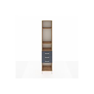 Arges Dolap 3 Raflı 3 Çekmeceli 44x30x221 Çam-antrasit