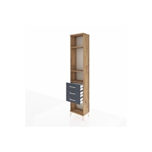 Arges Dolap 3 Raflı 3 Çekmeceli 44x30x221 Çam-antrasit
