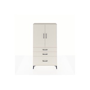 Arges Dolap Tek Raflı 3 Çekmeceli Tek Askılı 88x30x163 Aytaşı-aytaşı