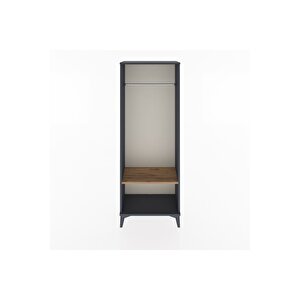 Arges Dolap Tek Raflı Kapaklı Tek Askılı 60x30x163 Antrasit-çam