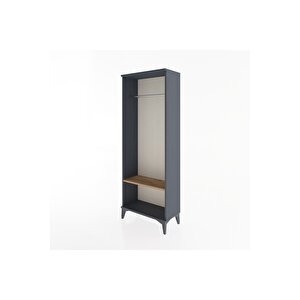 Arges Dolap Tek Raflı Kapaklı Tek Askılı 60x30x163 Antrasit-çam
