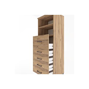 Hyperion Dolap 2 Raflı 5 Çekmeceli 60x44x163 Çam-çam