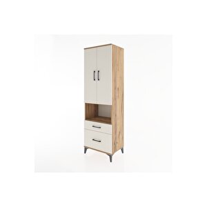 Hyperion Dolap 2 Raflı 2 Çekmeceli Tek Askılı 60x44x195 Çam-aytaşı