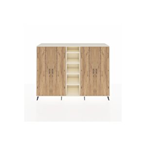 Hyperion Dolap 12 Raflı 4 Kapaklı 220x44x163 Aytaşı-çam/aytaşı