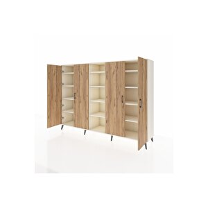 Hyperion Dolap 12 Raflı 4 Kapaklı 220x44x163 Aytaşı-çam/aytaşı