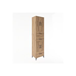Hyperion Dolap 3 Raflı 3 Çekmeceli 4 Kapaklı 60x44x243 Çam-çam