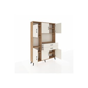 Arges Gardrop 8 Raflı 2 Çekmeceli 6 Kapaklı 132x30x195 Çam-aytaşı