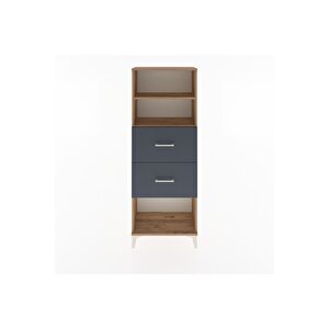 Arges Dolap 2 Raflı 2 Çekmeceli 60x30x163 Çam-antrasit
