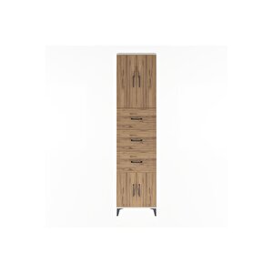 Arges Dolap Tek Raflı 3 Çekmeceli 4 Kapaklı 60x30x243 Aytaşı-çam