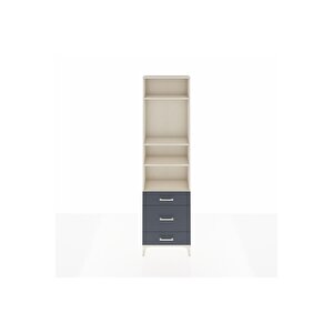 Arges Dolap 4 Raflı 3 Çekmeceli 60x30x221 Aytaşı-antrasit