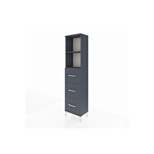 Arges Dolap 2 Raflı 3 Çekmeceli 44x30x182 Antrasit-antrasit