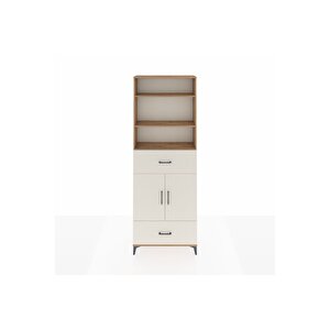 Arges Dolap 5 Raflı 2 Çekmeceli 2 Kapaklı 88x30x243 Çam-aytaşı