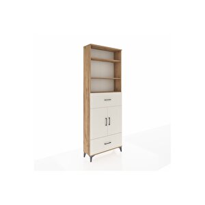 Arges Dolap 5 Raflı 2 Çekmeceli 2 Kapaklı 88x30x243 Çam-aytaşı