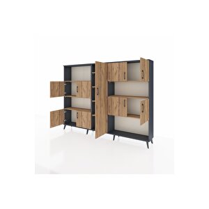 Arges Dolap 10 Raflı 9 Kapaklı 220x30x163 Antrasit-çam