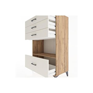 Hyperion Dolap Tek Raflı 4 Çekmeceli 88x44x134 Çam-aytaşı