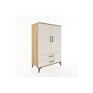Hyperion Dolap Tek Raflı 2 Çekmeceli Tek Askılı 88x44x134 Çam-aytaşı