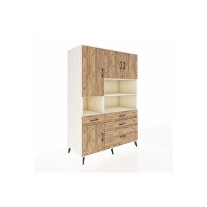 Kronos Dolap 9 Raflı 4 Çekmeceli 4 Kapaklı 132x59x195 Aytaşı-çam/çam
