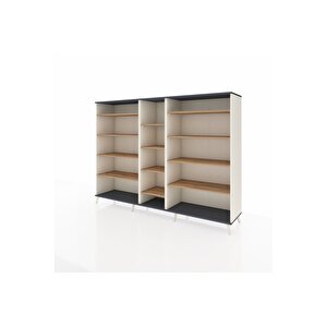 Hyperion Dolap 11 Raflı  220x44x163 Aytaşı-antrasit/çam