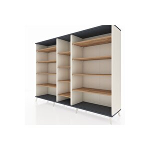 Hyperion Dolap 11 Raflı  220x44x163 Aytaşı-antrasit/çam