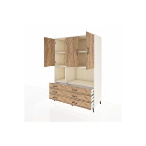 Kronos Dolap 6 Raflı 6 Çekmeceli 3 Kapaklı 132x59x195 Aytaşı-çam/çam