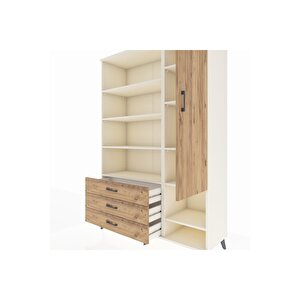 Hyperion Gardrop 9 Raflı 3 Çekmeceli Tek Kapaklı  132x44x195 Aytaşı-çam