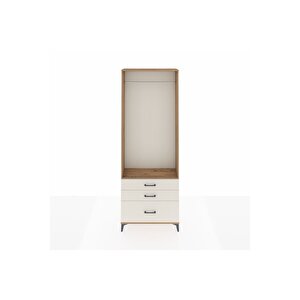 Arges Dolap Tek Raflı 3 Çekmeceli Tek Askılı 88x30x243 Çam-aytaşı