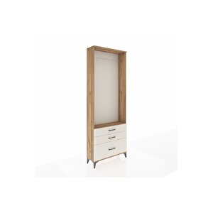 Arges Dolap Tek Raflı 3 Çekmeceli Tek Askılı 88x30x243 Çam-aytaşı