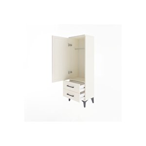 Arges Dolap Tek Raflı 2 Çekmeceli Tek Askılı 44x30x134 Aytaşı-aytaşı