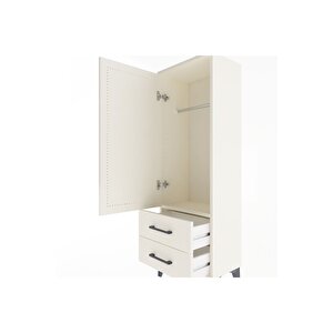Arges Dolap Tek Raflı 2 Çekmeceli Tek Askılı 44x30x134 Aytaşı-aytaşı