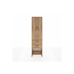 Arges Dolap 2 Raflı 2 Çekmeceli Tek Askılı 60x30x221 Çam-çam