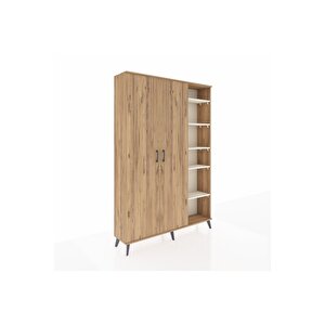 Arges Dolap 7 Raflı 2 Kapaklı Tek Askılı 132x30x195 Çam-çam/aytaşı