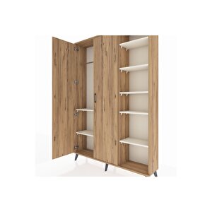 Arges Dolap 7 Raflı 2 Kapaklı Tek Askılı 132x30x195 Çam-çam/aytaşı