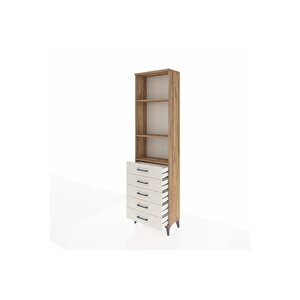 Arges Dolap 3 Raflı 5 Çekmeceli 60x30x221 Çam-aytaşı