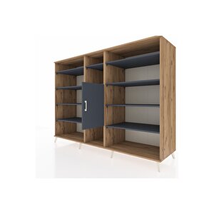 Kronos Dolap 12 Raflı Tek Kapaklı  220x59x163 Çam-antrasit